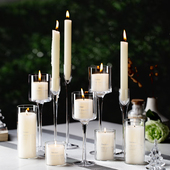 欧式 烛台浪漫情人节烛光晚餐蜡烛生日氛围装 扮酒店婚礼宴会无烟蜡