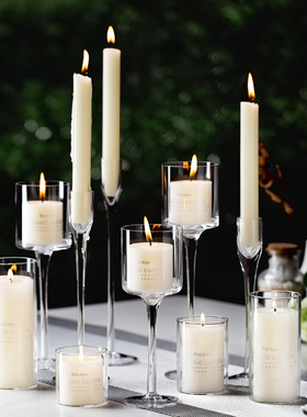 欧式烛台浪漫情人节烛光晚餐蜡烛生日氛围装扮酒店婚礼宴会无烟蜡