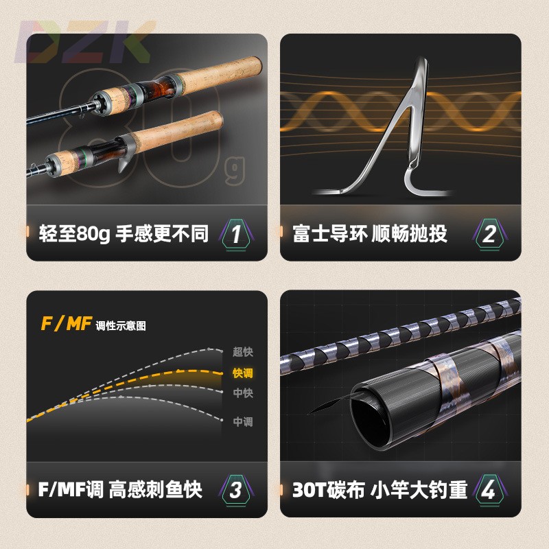 汉鼎幻翎马口幻弹射微物竿路亚竿远投竿
