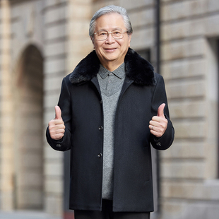 中老年爸爸冬装外套保暖休闲棉衣男中年男士抗寒棉服加厚父亲棉袄