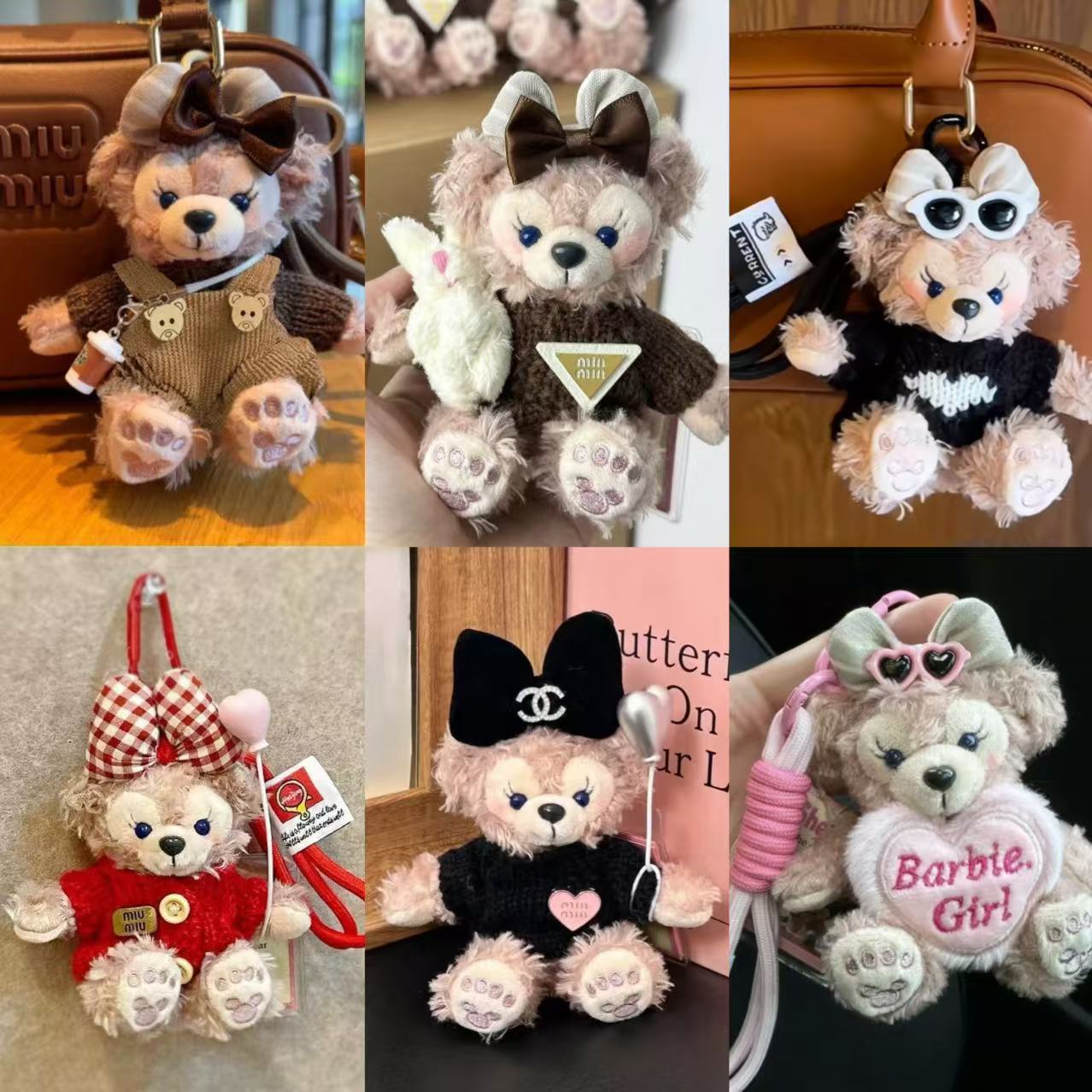 毛绒雪莉玫挂件可爱卡通玫玫小熊包包挂件玩偶小熊玩具钥匙扣挂饰