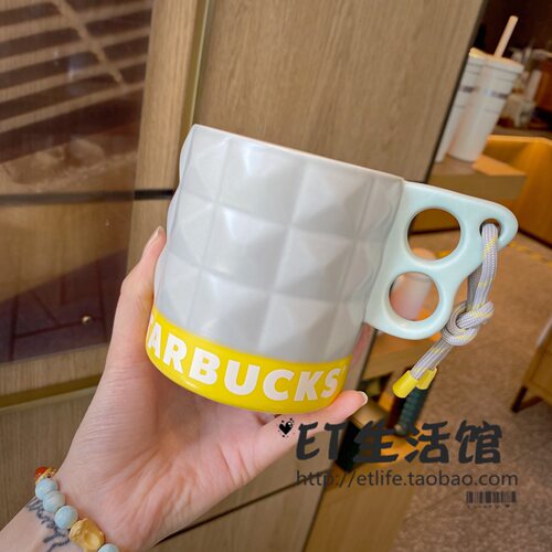 星巴克杯子 限量新款夏季 小熊立体拼色切面马克杯可爱女生喝水杯