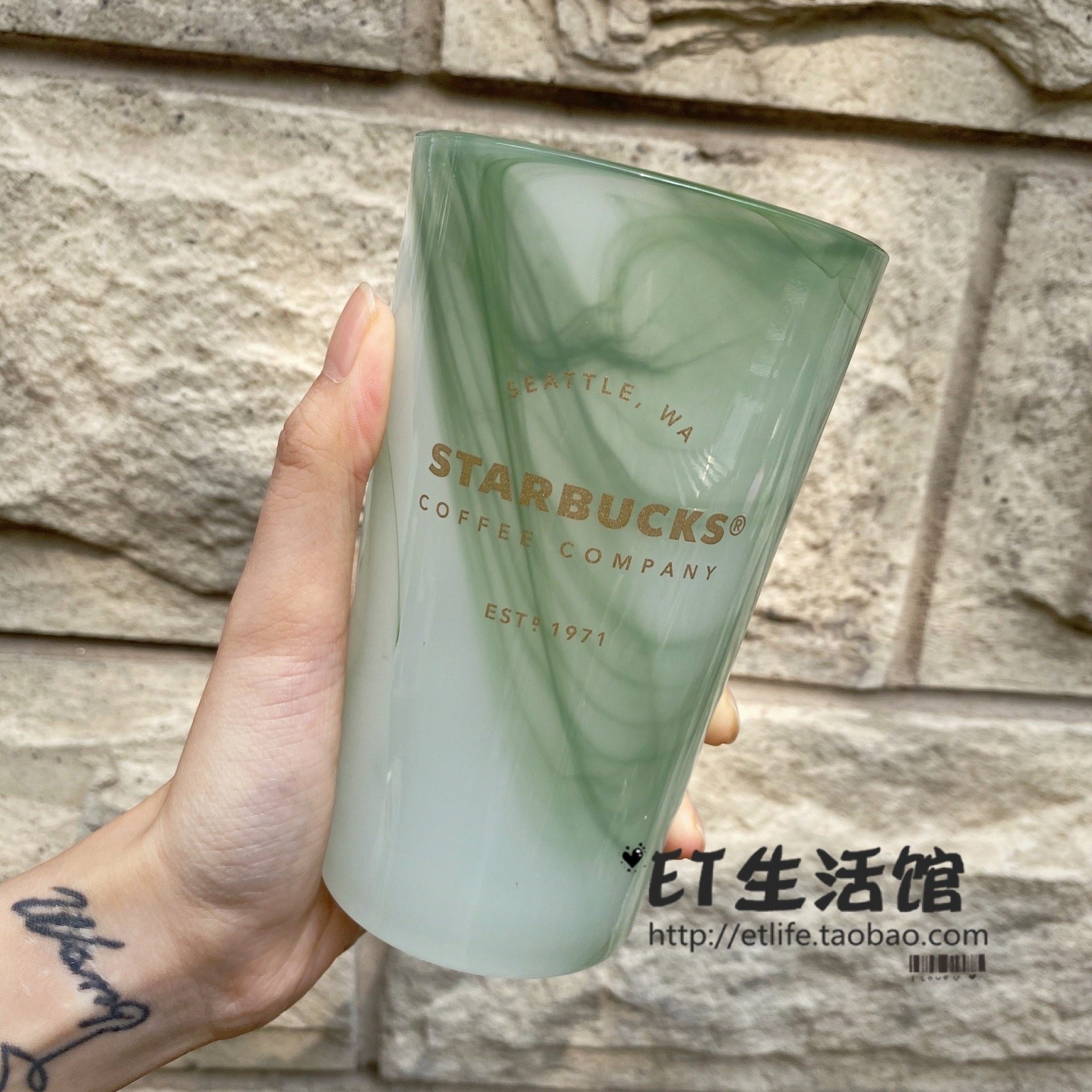 星巴克杯子渐变玻璃周年庆美人鱼