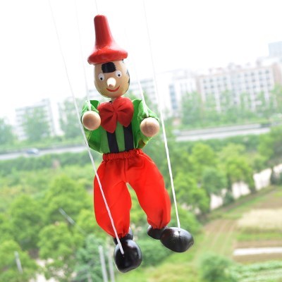 木卡通手人體木偶人木制木娃娃木頭制作純手工玩具扯線提線木偶