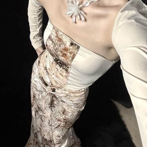 夏季新款皮半身裙套装新中式