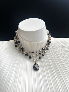 ANTIMOON灰珍珠吊坠秀场冷淡风设计师质感y2k辣妹项链手链套装