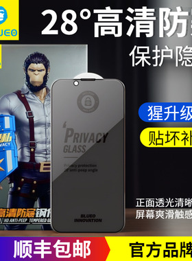 蓝猩iphone17ProMax高清防偷窥钢化膜16Pro防窥钢化膜苹果15Pro大猩猩XR防偷窥13贴膜 XsMax全屏14防窥12Pro