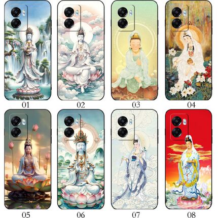 观音菩萨佛像 适用OPPO Reno 11/A57/8/7 SE/9 Pro+/K10/A2/A1/A58x/A36/vivo S15e/S17e/Y77t/Y77e/Y手机壳