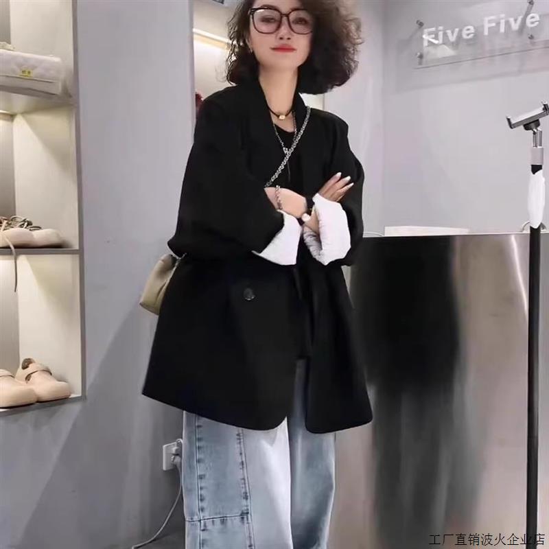 欧洲站廓形休闲西装外套女2025年春季新款设计感小众oversize西服