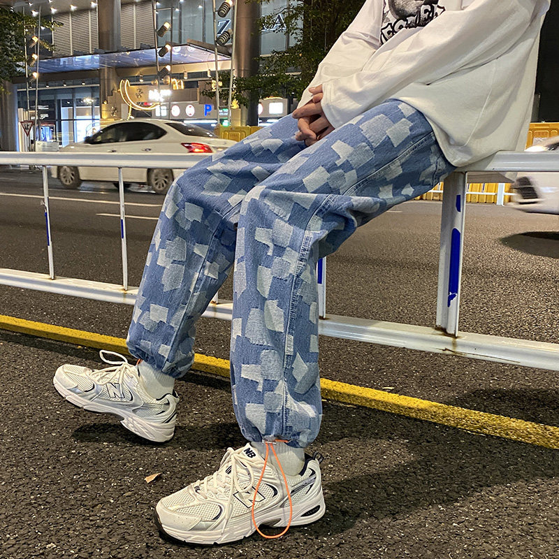 21春季提花宽松直筒牛仔裤XZ905-1-N219#P50,男装牛仔裤,星座905-1