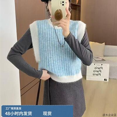 秋季女士短款针织马甲女款时髦洋气2025新款背心马夹时尚上衣春秋
