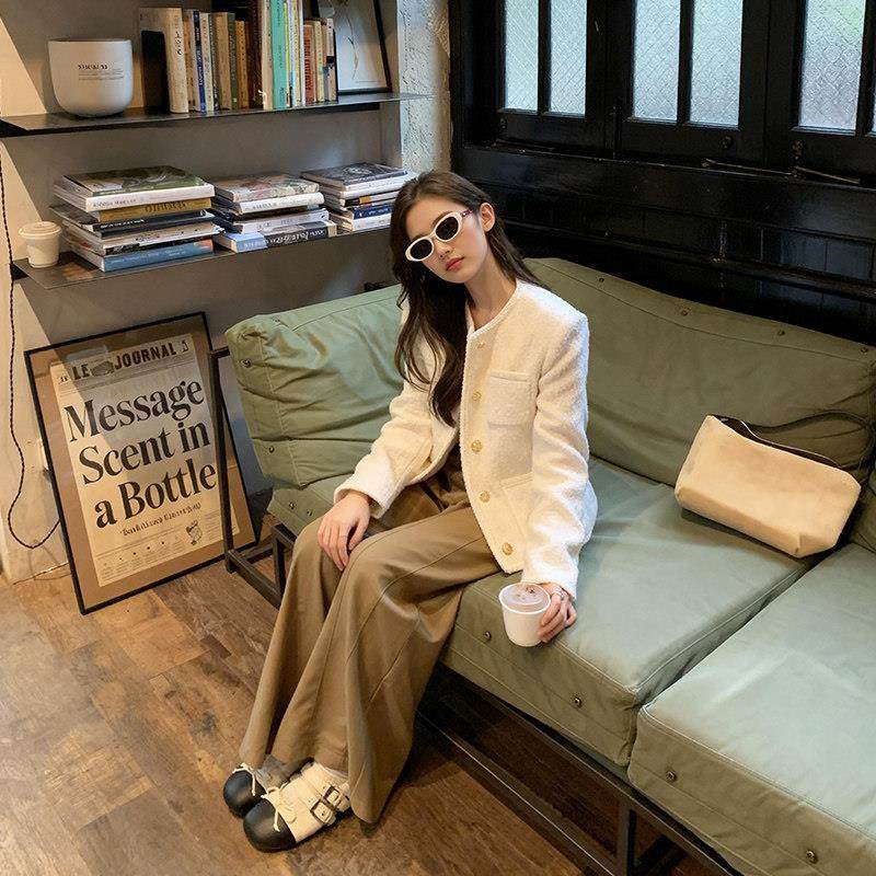 白色小香风套装羽绒外套女小个子2025春秋冬季高级感加厚短款上衣,运动/瑜伽/健身/球迷用品,广场舞套装,淘宝优惠券,粉丝福利购,淘宝优惠卷