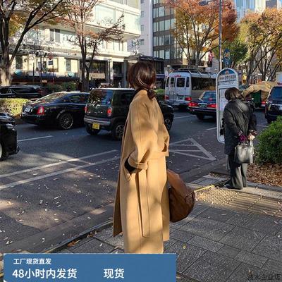 双面羊绒呢子大衣女中长款小个子2024新款冬季高级感加厚毛呢外套