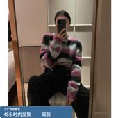条纹针织上衣女2025秋冬爆款 小个子时尚 高级感洋气别致套头毛衣潮