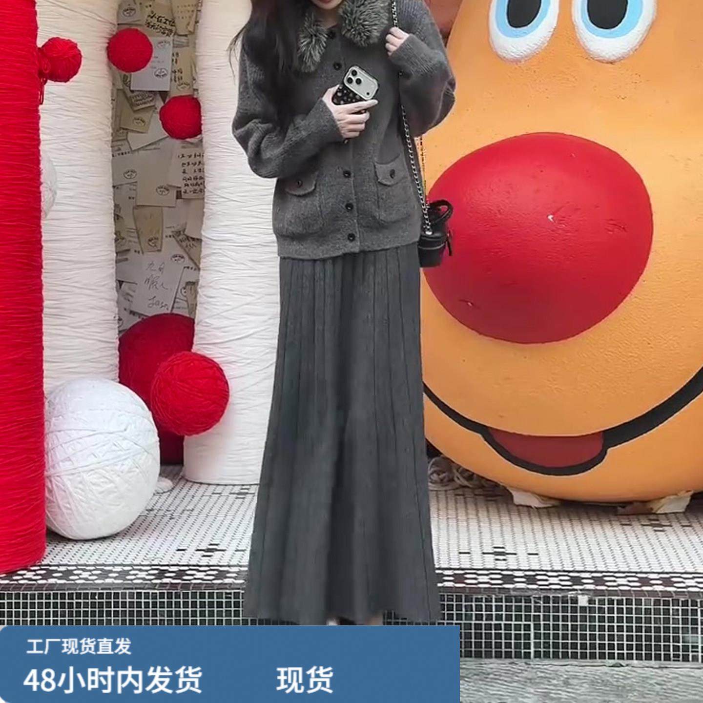 韩版灰色针织百褶半身裙女2025冬季新款高腰显瘦中长款伞裙A字裙,运动/瑜伽/健身/球迷用品,瑜伽短裙,淘宝优惠券,粉丝福利购,淘宝优惠卷