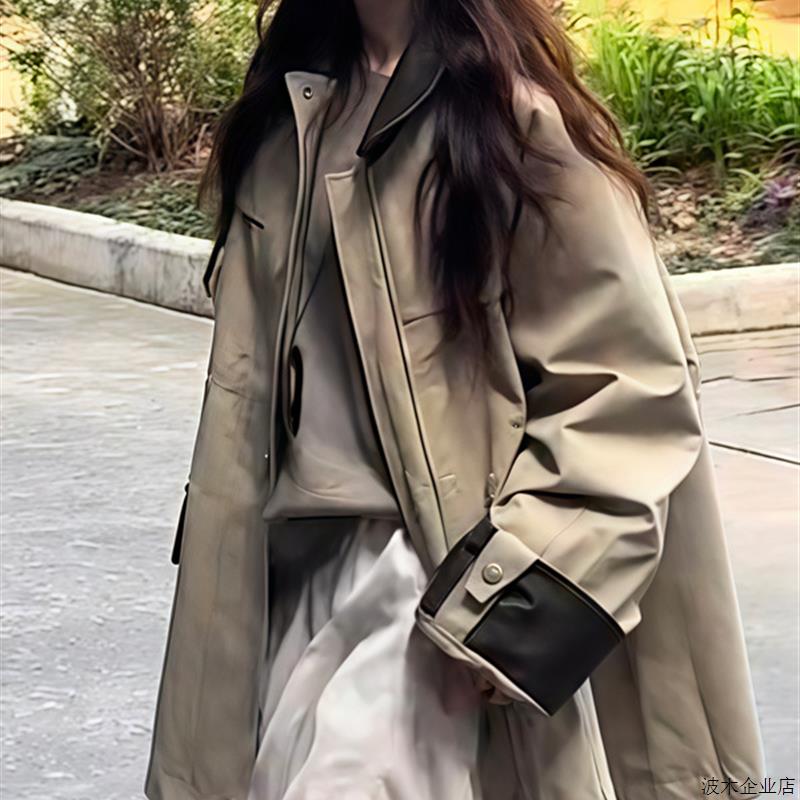 采购产品秋季服装时尚的女性修身风衣2025年新的秋季工作服宽松的