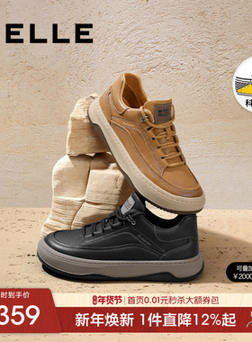 百丽男鞋软底工装鞋黑色加绒厚底增高板鞋男运动休闲鞋子A1251DM3