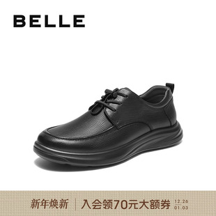 款 百丽男士 新款 男25秋季 羊皮革软底8XG01CM5 舒适厚底休闲商务皮鞋