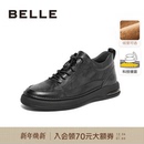 通勤黑色公务鞋 百丽男士 新款 男冬季 加绒8CS01DM3 休闲商务软底皮鞋