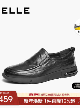 百丽一脚蹬休闲商务皮鞋春秋季新款套脚软底轻便爸爸鞋子8QE02AM5