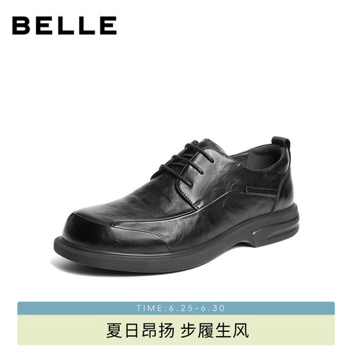 百丽男士休闲商务皮鞋男春季新款