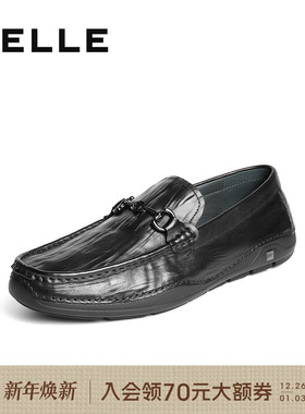 百丽男士一脚蹬休闲商务豆豆乐福鞋男2025秋季新款牛皮革8TX01CM5