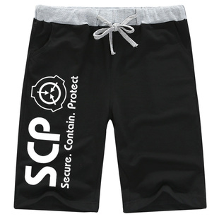 SCP基金会特殊收容动漫周边运动短裤 来图定制 男直筒棉休闲五分裤