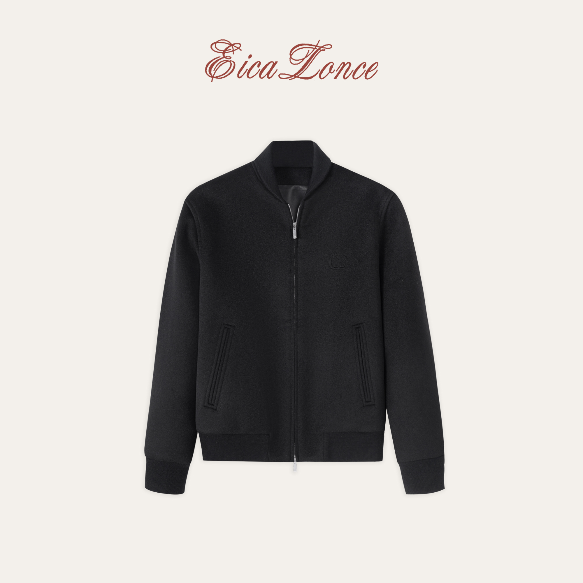 100超细美利奴羊毛棒球领夹克