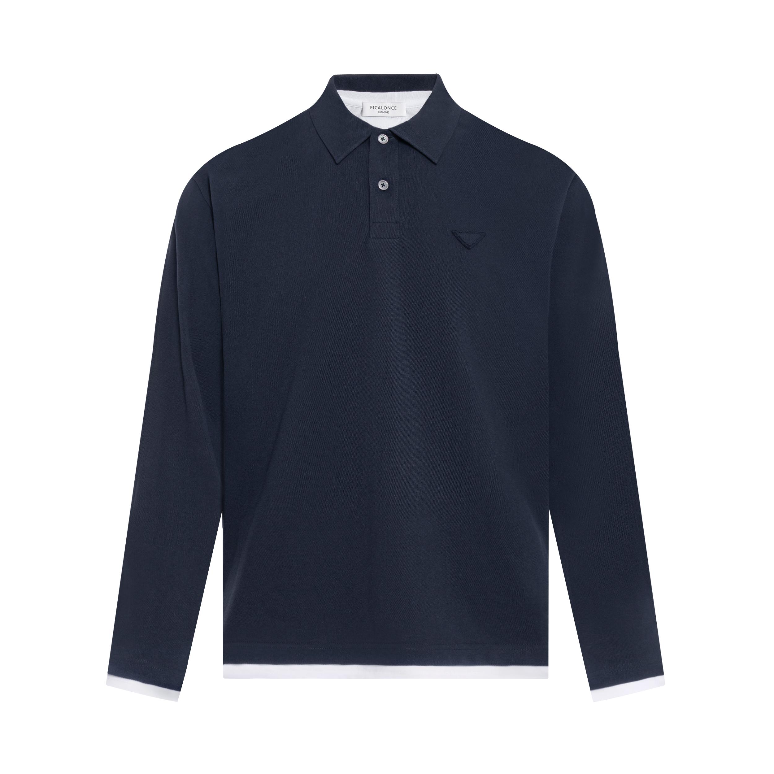 Eicalonce·意卡伦萨 24FW简约百搭舒适假两件长袖polo衫SM11789