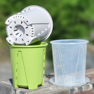 加厚款透明树脂花盆塑料蝴蝶兰花透气控根不闷根烂根海芋花烛水苔