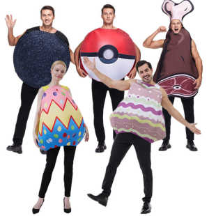 复活节狂欢派对彩蛋装扮火腿肉夹心饼干神奇宝贝公仔表演服搞怪服