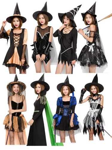 Костюм ведьмы, костюм на Хэллоуин для взрослых, косплей, юбка ведьмы, черный сетчатый костюм ведьмы