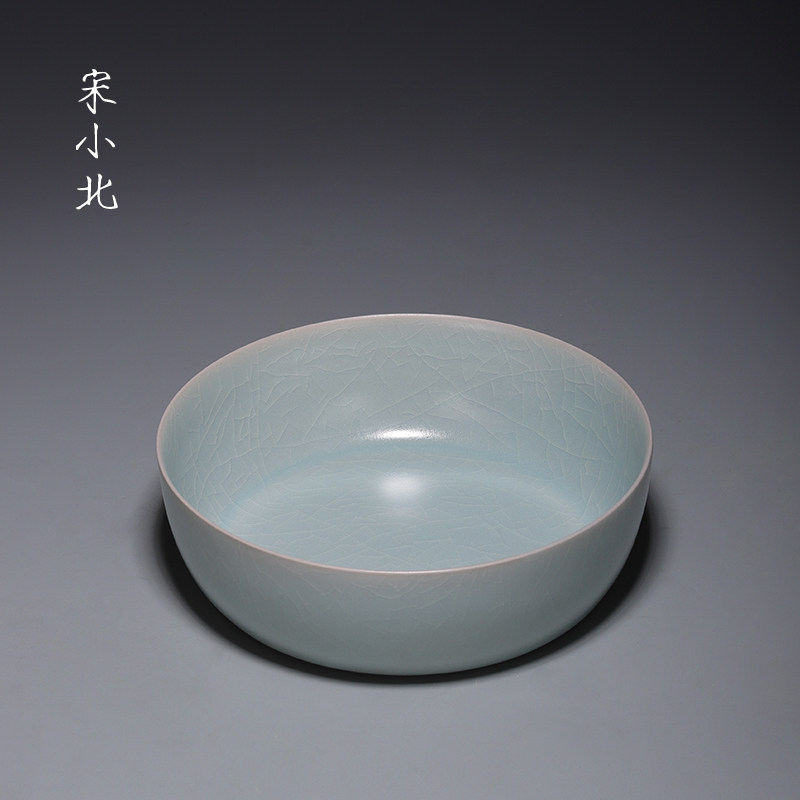 汝官窑复刻天青釉深腹洗 汝窑 茶洗 原矿釉 原产地汝瓷