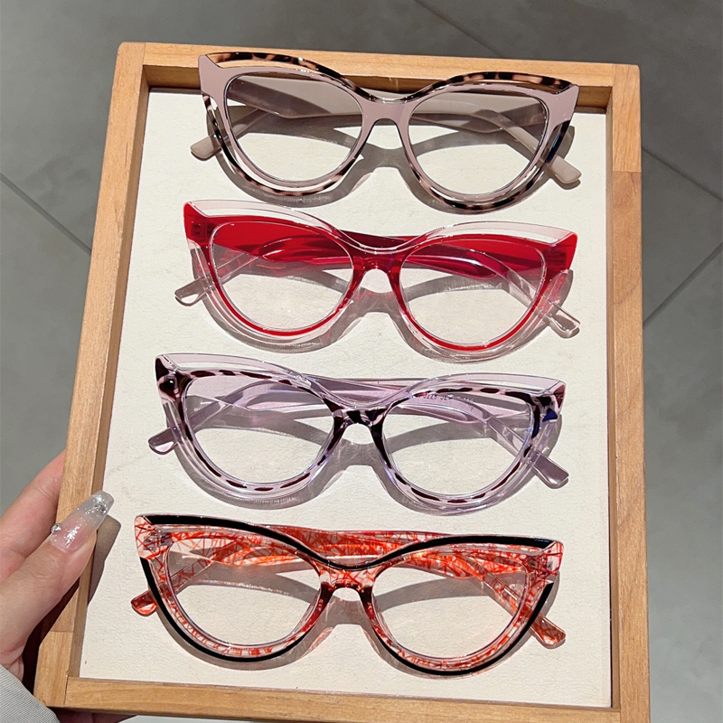 新款TR猫眼防蓝光平光镜通用