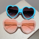 网红同款 可爱防紫外线拍照墨镜简约百搭 创意搞怪爱心太阳眼镜个性