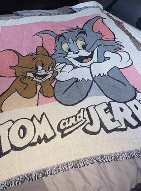 外贸沙发垫可爱卡通猫和老鼠万能盖巾汤姆和杰瑞沙发保护罩床毯