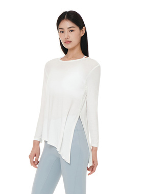 韩国采购 Andar瑜伽开叉长罩衫 不规则舒适超弹 叠穿长袖外套