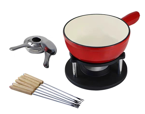 铸铁锅奶酪芝士火锅单人锅珐琅搪瓷锅巧克力酒精炉fondue cheese
