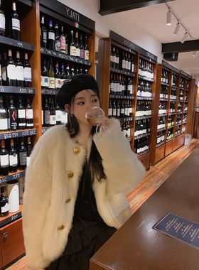 秋冬季新款加厚女短款仿狐狸毛托斯卡纳皮毛一体环保皮草外套