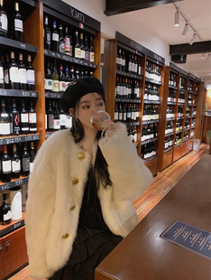 秋冬季新款加厚女短款仿狐狸毛托斯卡纳皮毛一体环保皮草外套