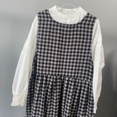 兔子家日系女款 格子背心裙叠穿纯棉宽松裙子连衣裙休闲裙