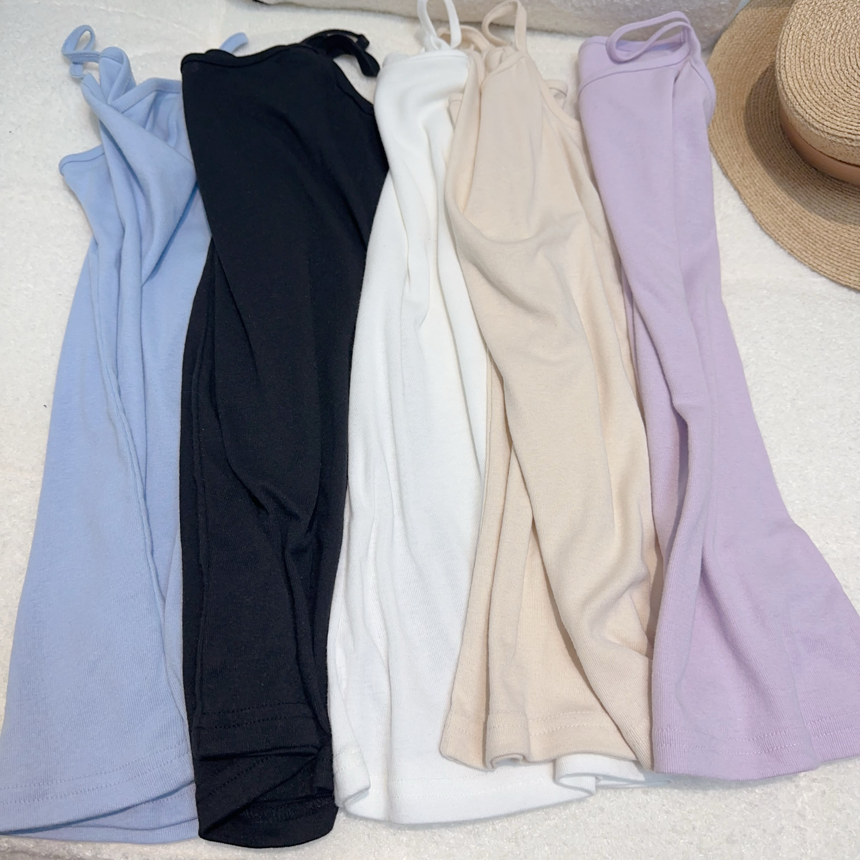 兔子家外贸原D日系女款棉混无袖长款打底背心家居背心上衣T恤