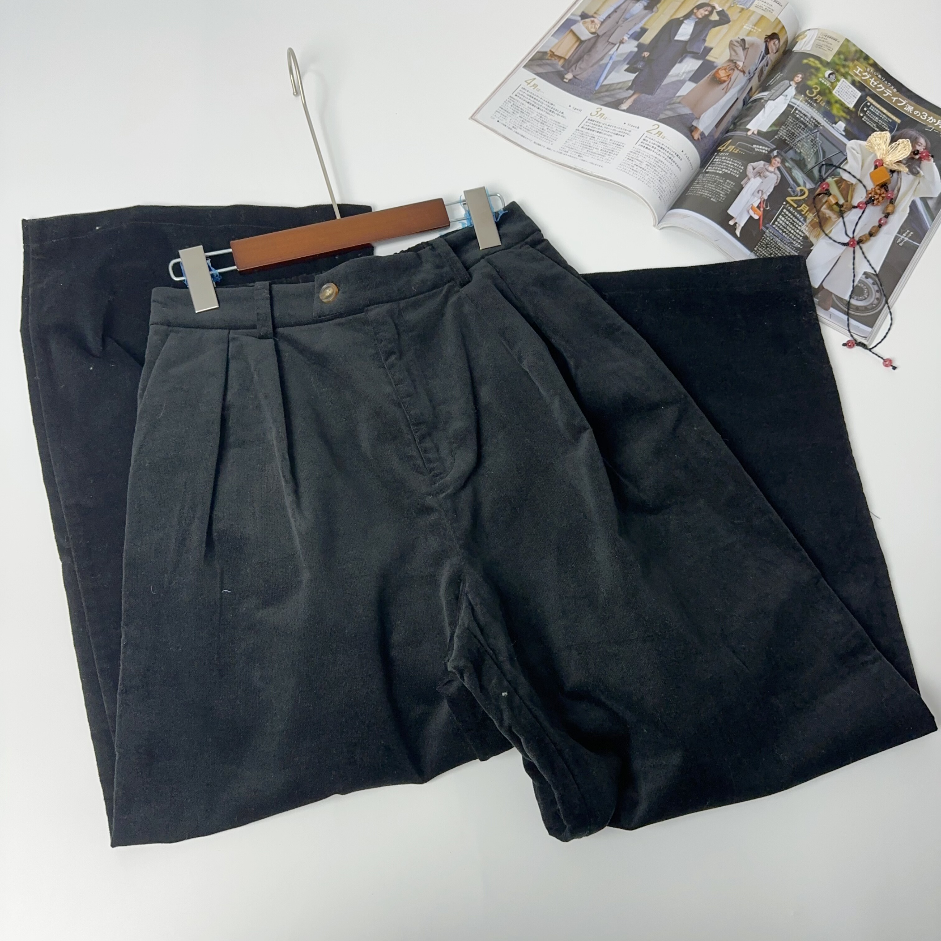 2026春季新款女士宽松直筒灯芯绒休闲裤百搭舒适阔腿裤 - 兔子家外贸工厂网店出品