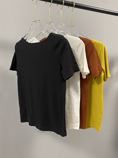 兔子家Y单日系女款螺纹短袖上衣T恤家居服休闲内搭背心