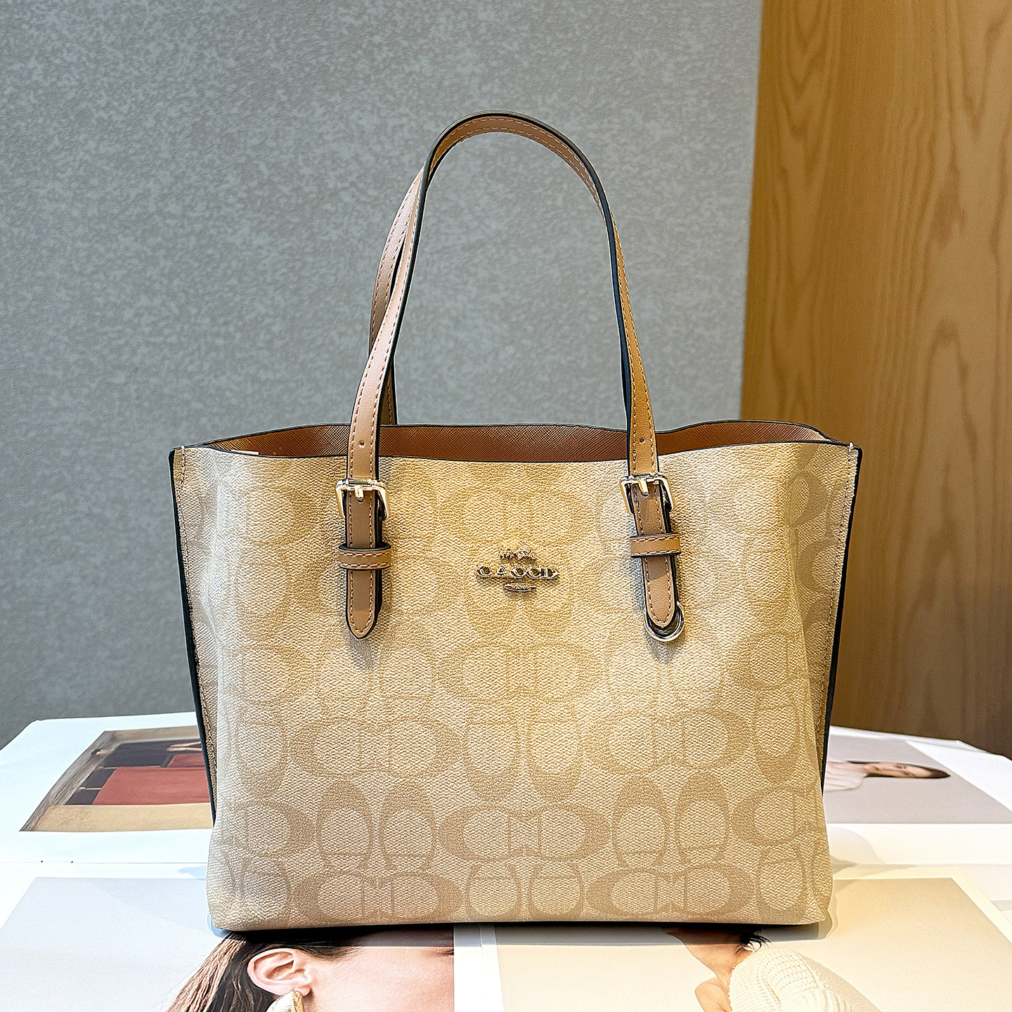 品牌真皮包包老花手提托特包2026新款大容量斜挎包通勤旅行电脑包