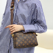 路易Le真皮老花单肩斜挎包女2025新款 手机包生日礼物女士妈妈包