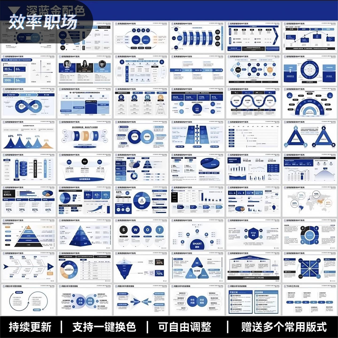 900页6套配色PPT设计模版