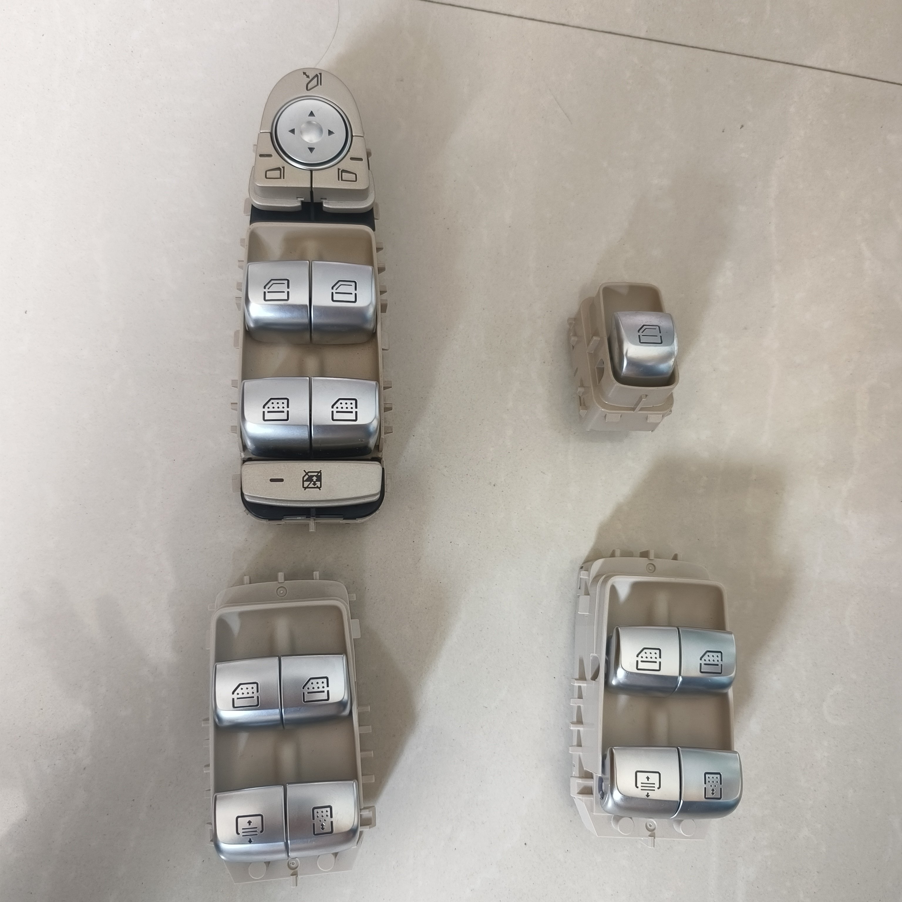 W213玻璃升降器开关E200E260E300L车窗按钮s级w222按键米色开关