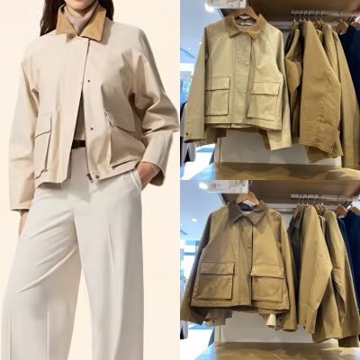 柜299！女装休闲短茄克/巴恩风外套夹克百搭春新款483807/484664