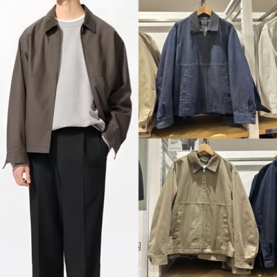 柜449！男装女装休闲拉链短茄克外套巴恩风翻领夹克478230 480827